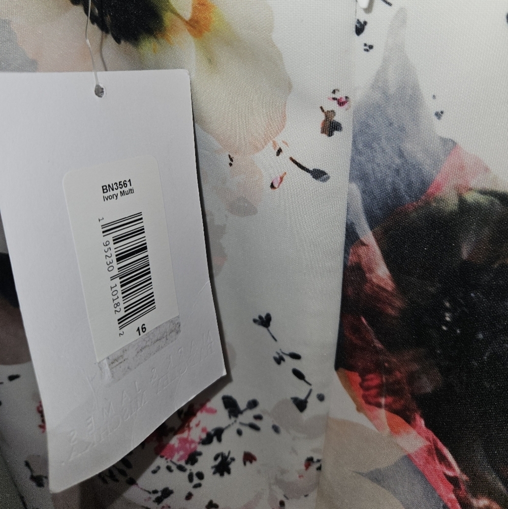 NWT Mark & James Badgley Mischka Floral Printed Scuba Sleeveless Dress - Picture 4 of 7